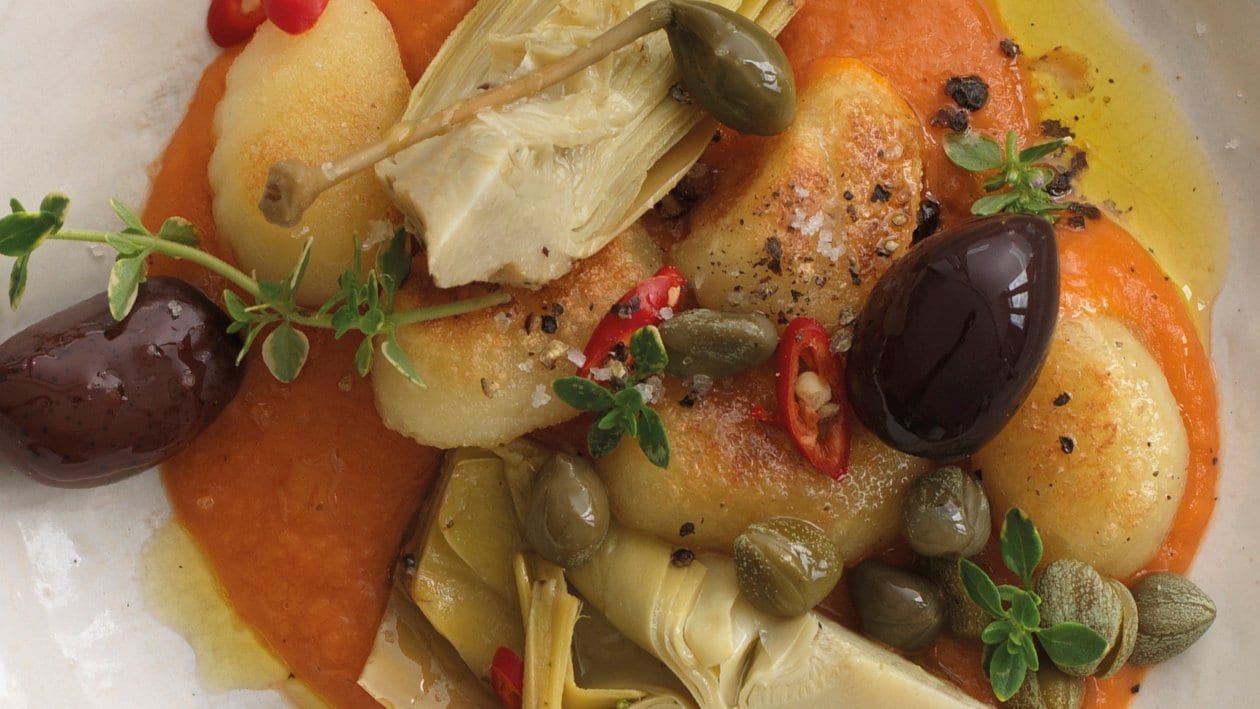 Gnocchi mit Tomaten-Bohnensauce und Artischocken – Rezepte
